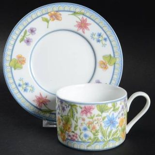 Coventry (PTS) My Garden Flat Cup & Saucer Set, Fine China Dinnerware   Fine Por