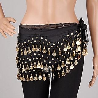 Women Belly Dance Dancewear Shiny Golden Coins Waist Belt