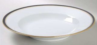 Chas Field Haviland Ambassade Blue Large Rim Soup Bowl, Fine China Dinnerware  