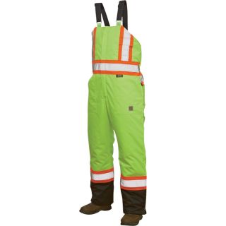 Work King Class 2 High Visibility Lined Bib Overall   Green, Large, Model S79821