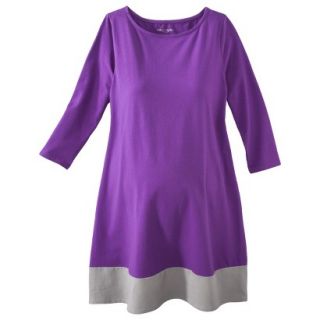 Liz Lange for Target Maternity 3/4 Sleeve Shirt Dress   Purple/Gray S