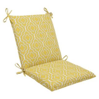 Outdoor Square Edge Chair Cushion   Yellow/White Starlet