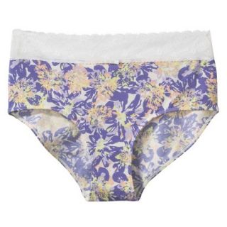 Gilligan & OMalley Womens Cotton With Lace Hipster Brief   Violet Storm M