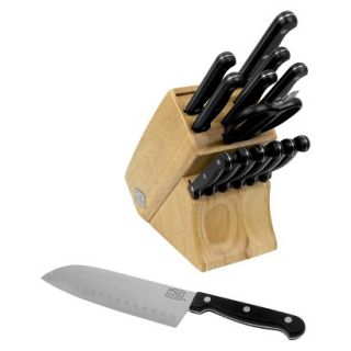 Chicago Cutlery Essentials 15 Piece Stainless Steel Knife Block Set   Black