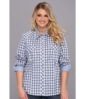 Roper Plus Size 9002 Ombre Check Long Sleeve Shirt Womens Long Sleeve Button Up (Purple)