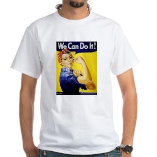 CafePress White T shirt    WWII Rosie the Riveter