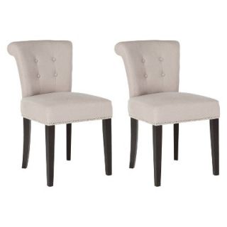 Dining Chair Set: Safavieh Sinclair Dining Chair   Beige   Set of 2