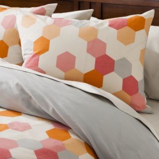 Room Essentials Orange Hexagon Watercolor Duvet Cover Cover Set   King