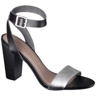Womens Xhilaration Simone Block Heel Sandal   Black/Silver 9