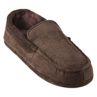 Totes Elements Mens Corduroy Moccasin Slippers   Brown L
