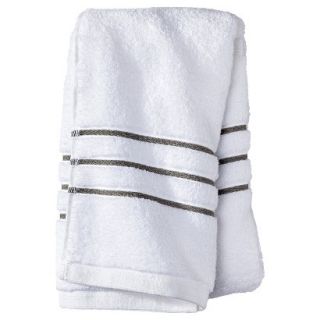 Fieldcrest Luxury Hand Towel   White/Gray Stripe