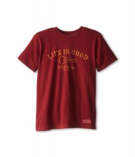 Life is good Kids Crusher Unplug Tee Boys T Shirt (Red)