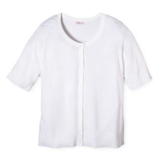 Merona Womens Plus Size Short Sleeve Cardigan Sweater   White 4X