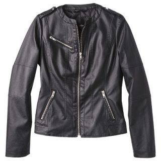 Mossimo Womens Faux Leather Jacket  Black L