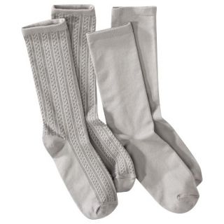 Merona Womens 2 Pack Crew Socks   Basic Cable Texture One Size Fits Most