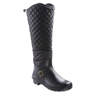 Womens Quilted Rain Boots   Black 10