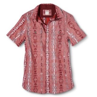 Mossimo Supply Co. Mens Short Sleeve Button Down   Mineral Red L