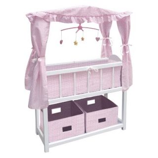 Badger Basket Doll Canopy Crib with Mobile & Storage Bins
