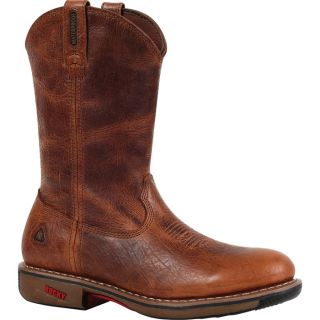 Rocky Ride 11In. Waterproof Western Boot   Palomino, Size 8, Model 4181