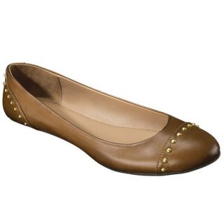 Womens Merona Madeline Studded Ballet Flat   Tan 9.5