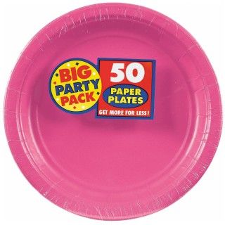 Bright Pink Big Party Pack Dessert Plates