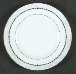 Wedgwood Guinevere Salad Plate, Fine China Dinnerware   Gold&Black Geometric,Gra