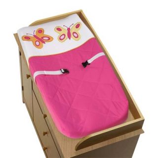 Pink and Orange Butterfly Changing Pad Cover