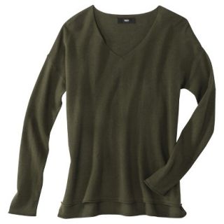 Mossimo Womens V Neck Pullover Sweater   Paris Green XS