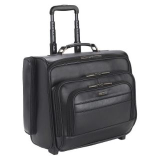Solo Classic Leather CheckFast Rolling Overnighter Case   Black (15.6)