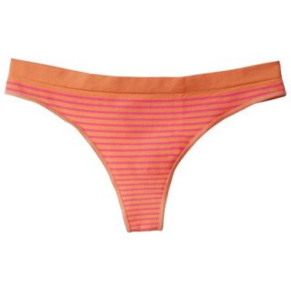 Xhilaration Juniors Seamless Thong   Orange Stripe L