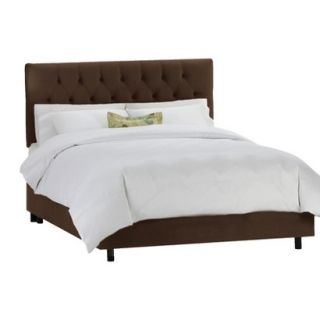 Skyline King Bed: Skyline Furniture Edwardian Upholstered Velvet Bed   Chocolate