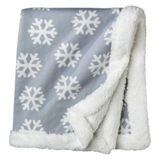 Soft Winter Grey Baby Blanket with Twinkling White Snowflakes   Limited Winter