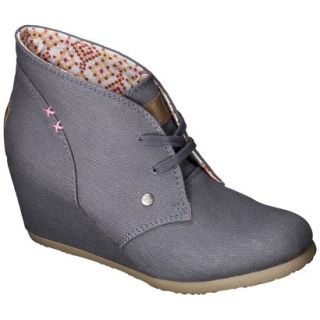 Womens Mad Love Lenora Ankle Wedge Booties   Grey 11