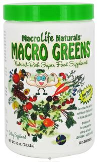MacroLife Naturals   Macro Greens Nutrient Rich Super Food Supplement   10 oz. formerly Miracle Greens