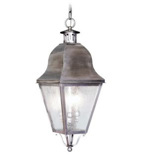 Amwell 3 Light Outdoor Pendants/Chandeliers in Vintage Pewter 2557 29