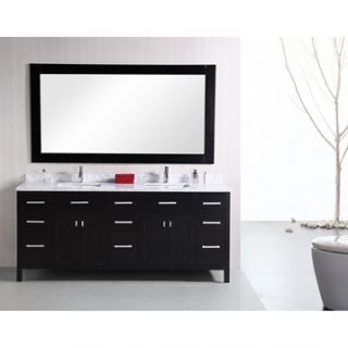 Design Element London 78 Modern Double Bathroom Vanity   Espresso
