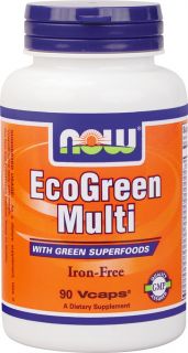 NOW Foods   Eco Green Multi with Green Superfoods Iron Free   90 Vegetarian Capsules