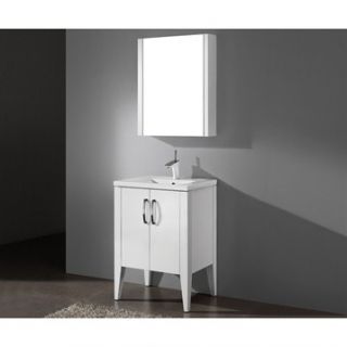 Madeli Caserta 24 Bathroom Vanity with Integrated Basin   Glossy White