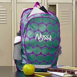 Personalized Backpacks for Girls   Trendy Polka Dots