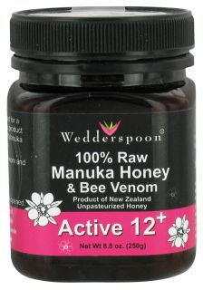 Wedderspoon Organic   100% Raw Organic Manuka Honey & Bee Venom Active 12+   8.8 oz.