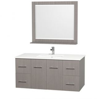 Centra 48 Single Bathroom Vanity Set by Wyndham Collection   Gray Oak
