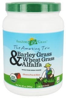 Amazing Grass   The Amazing Trio Barley, Wheat Grass & Alfalfa Whole Food Drink Powder 100 Servings   28 oz.