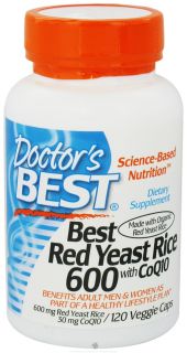 Doctors Best   Best Red Yeast Rice with CoQ10 600 mg.   120 Vegetarian Capsules