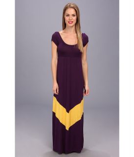 Brigitte Bailey Colorblock Cap Sleeve Maxi Dress Womens Dress (Purple)
