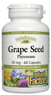 Natural Factors   Grape Seed Phytosome Enhanced Absorption 50 mg.   60 Capsules