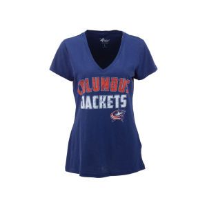 Columbus Blue Jackets NHL Womens Slub V Neck Hockey T Shirt