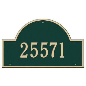 Whitehall Products Arch Green/Gold Marker Estate Wall One Line Address Plaque 1001GG