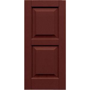 Winworks Wood Composite 15 in. x 32 in. Raised Panel Shutters Pair #650 Board and Batten Red 51532650