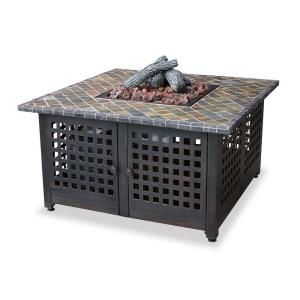 UniFlame Slate and Marble Tile Propane Gas Fire Pit GAD860SP