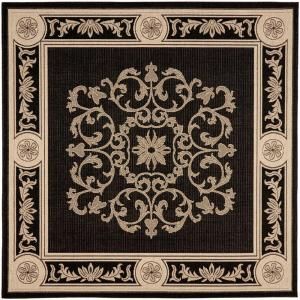 Safavieh Courtyard Black/Sand 6.6 ft. x 6.6 ft. Square Area Rug CY2914 3908 7SQ